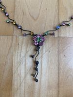 Halskette mit Blumen-Anhänger, Vintage Stil, Top Zustand!
