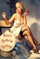 Blechschild-PINUP GIRL HAPPY BIRTHDAY D