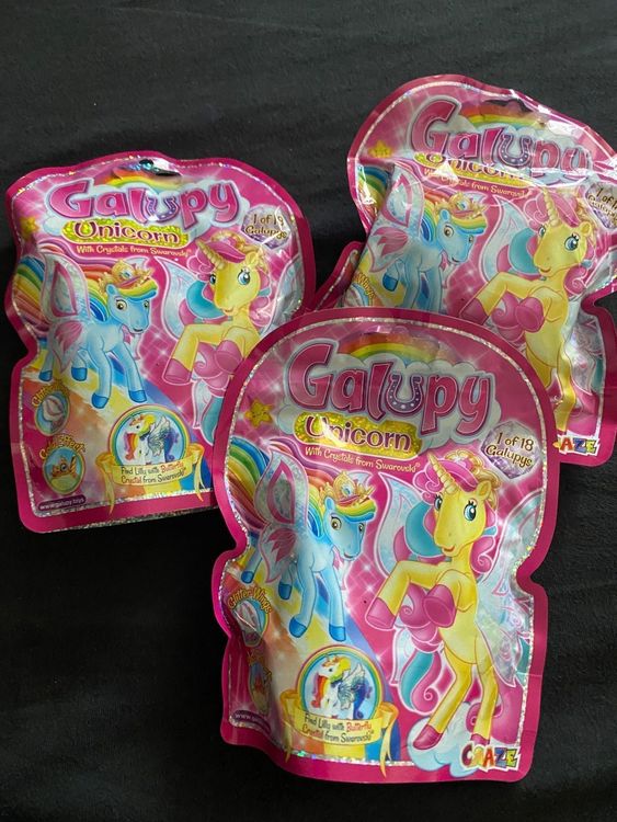 Galupy Rainbow Unicorn In My Pocket - Jouet licorne à collectionner - Mini kit de jeu pliable avec figurine de licorne et carrousel : CRAZE