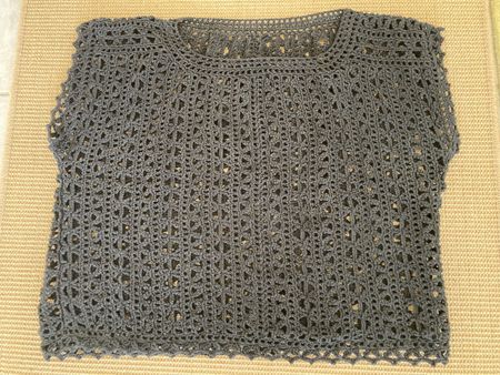 Gehäkelter Sommer Pulli, Handarbeit, 44/46, schwarz