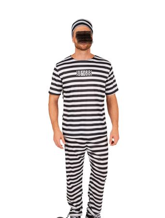 Herrenkostüm Sträfling Grösse M