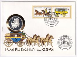 Münzbrief Deutschland alte Kutschen Europas 1985    999/1000