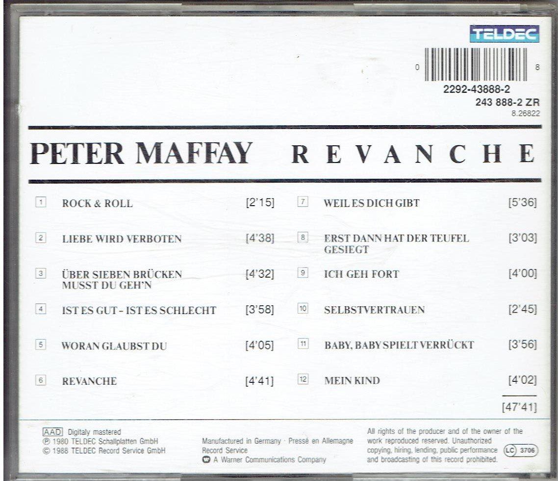 CD: Peter Maffay Revanche 1980 – Usato da Flims - Dorf venduto da Stagediver 1