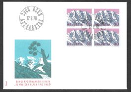 FDC Nr. 486 Viererblock ET Bern 17.9.1970 schön illustriert