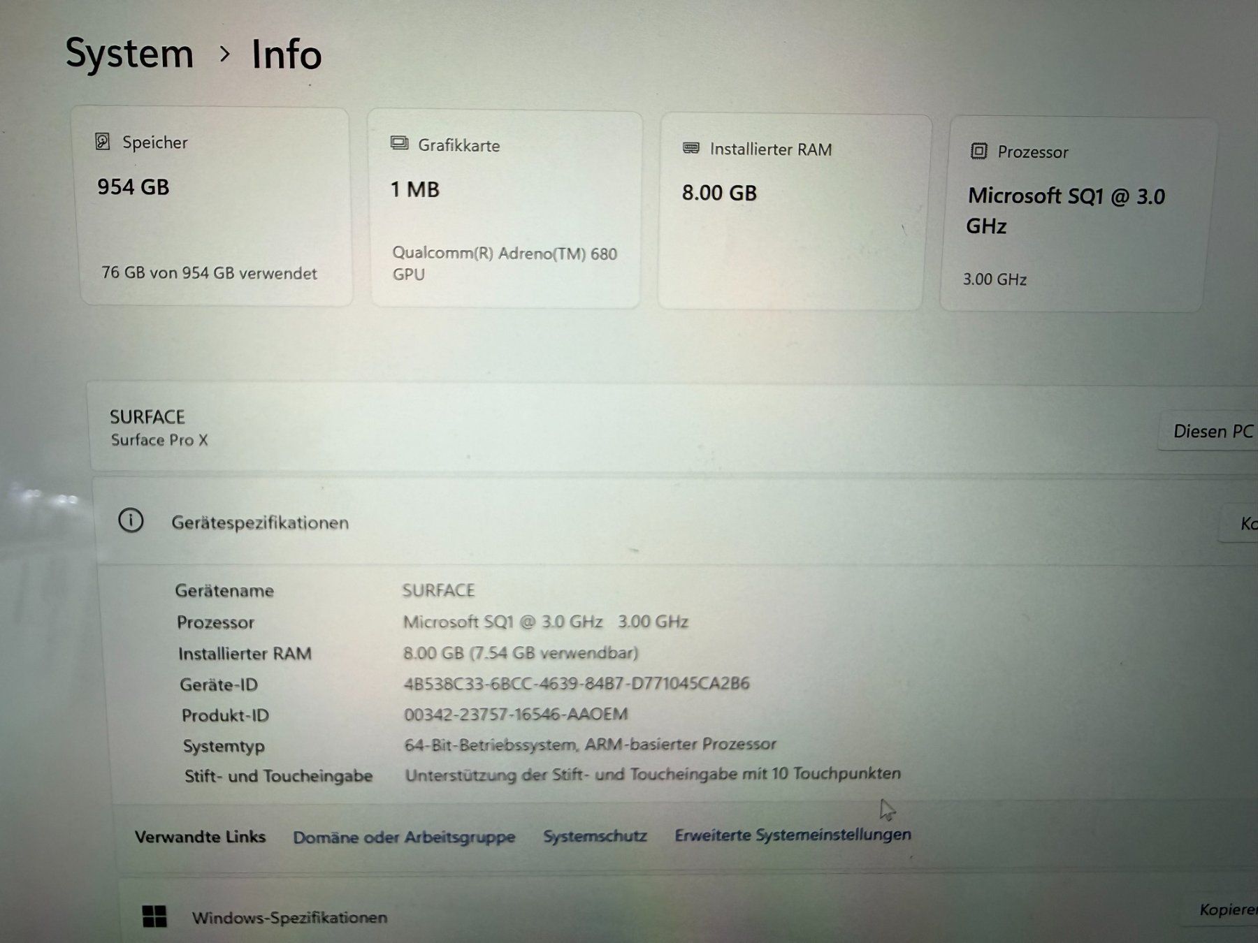 Microsoft Tablet PC: Microsoft Surface Pro X 4G LTE (2021) – Gebraucht aus Thun von Kubu99 1