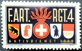 Soldatenmarke 2.WK, Feld Artillerie Rgt 4, Aufdr, Wi Art 43