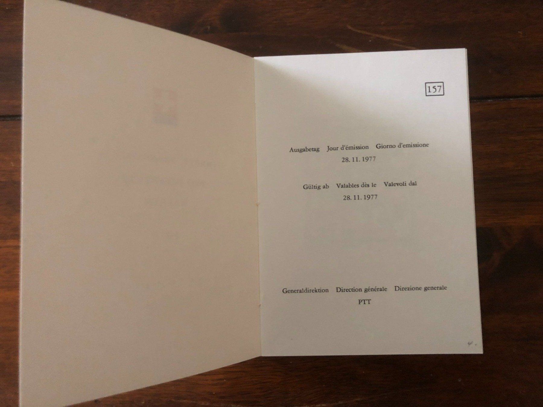 Tutti i francobolli: PTT-Heftchen "Pro Juventute 1977" FDC Bern 28.11.1977 – Nuovo (secondo la descrizione) da Landquart venduto da interesse63 2