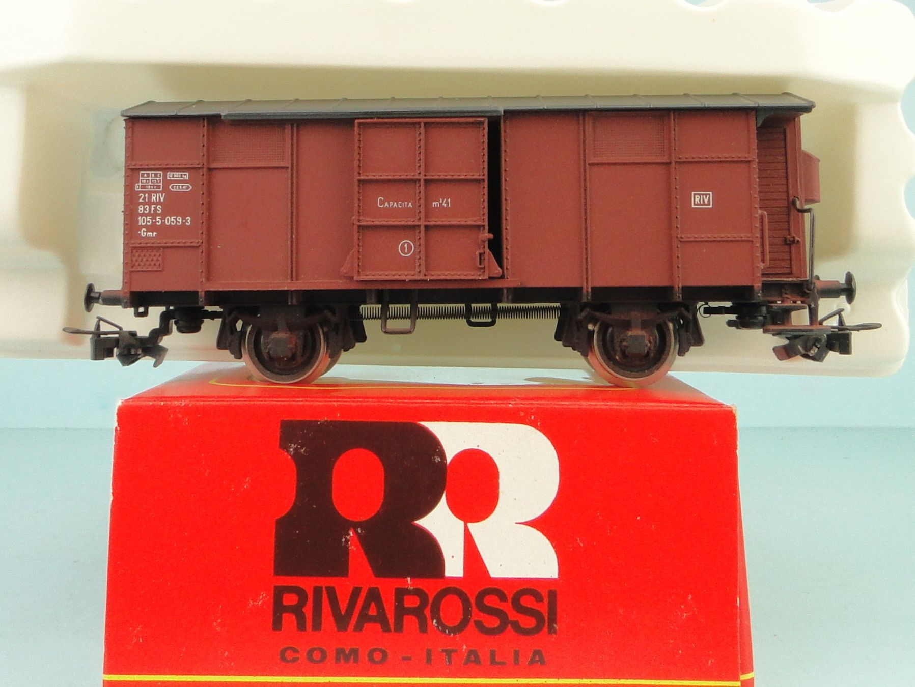 Rivarossi Modellini di ferrovie: Rivarossi H0 FS Spitzdach Güterwagen – Usato da Bülach venduto da cann11 5