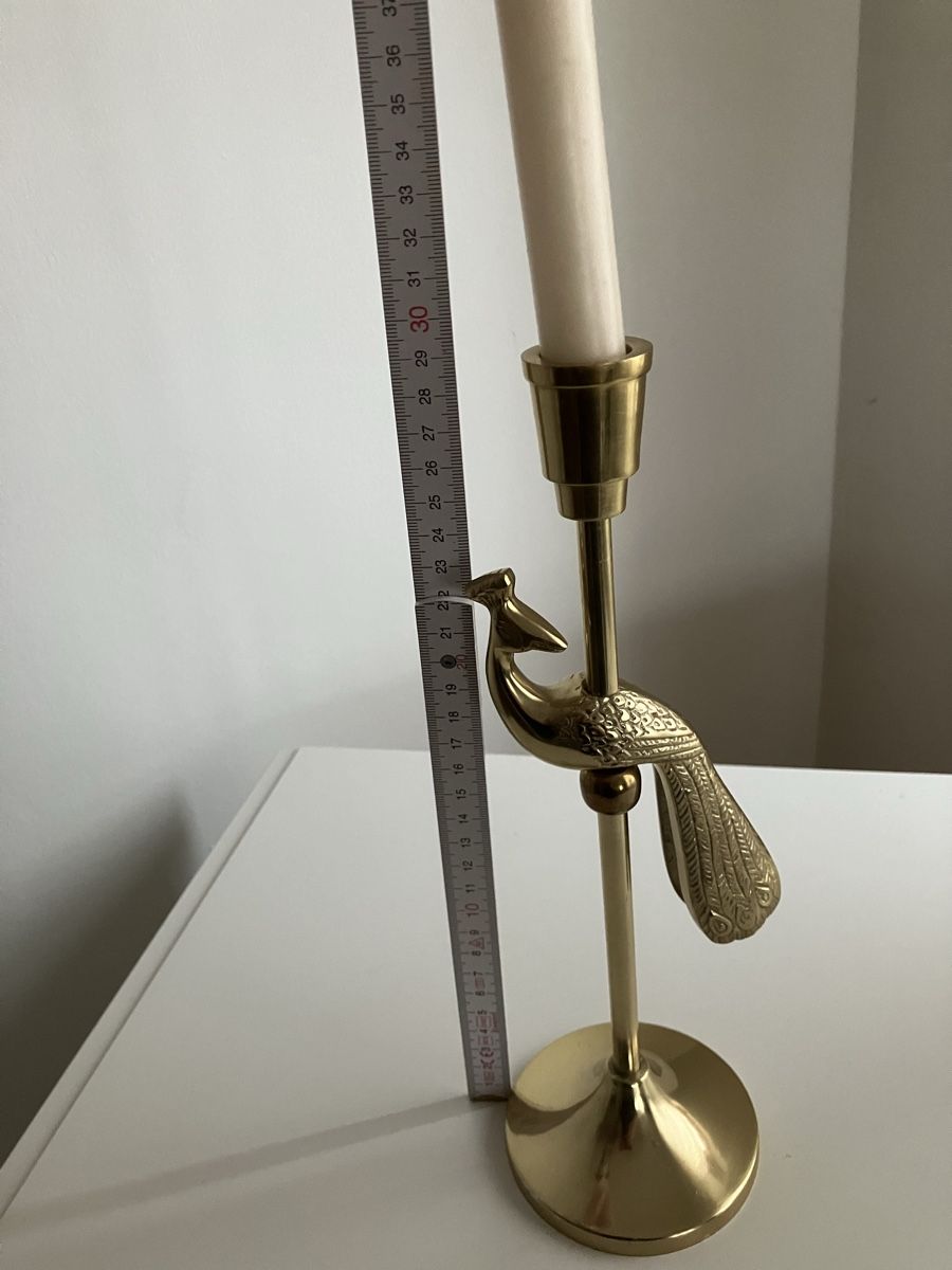 Portacandele: Goldener Kerzenständer Pfau Design – Usato da Neschwil venduto da Luna19610 1