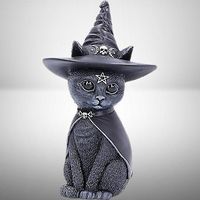 🖤✨ Mystische Katzenfigur mit Hut 🎩🖤