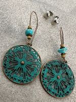 2er Set Schöne Boho Hängerohrringe mit Türkis