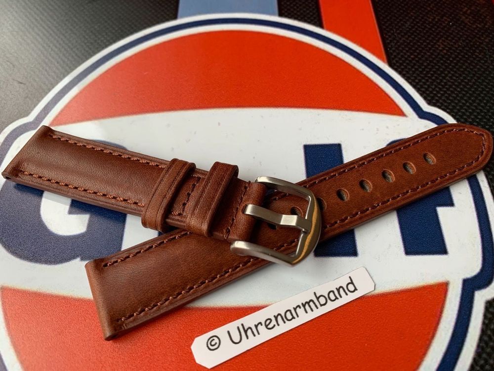 Bracciali & Braccialetti: 20mm Lederarmband braun, Top Qualität – Nuovo e nell'imballaggio originale da Courlevon venduto da Uhrenarmband 3