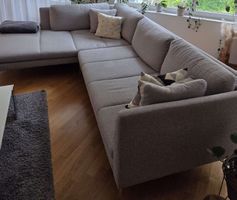 Ecksofa hellgrau, Stoff - sehr guter Zustand