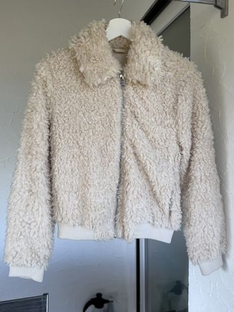 Jacke Kunstfell beige