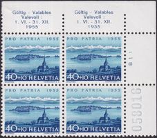 1955, Pro Patria B75 Viererblock postfrisch **.