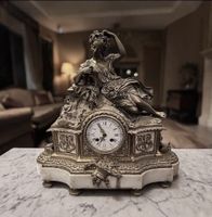 Pendule Napoléon III-Bronze et Marbre-Signée Chavin-XIXe