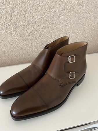 Herren Lederstiefeletten Gr. 9,5E braun, ungetragen