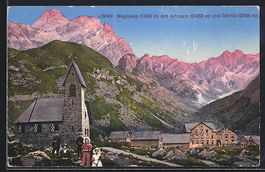 Meglisalp, Ortsansicht mit Kirche, Altma