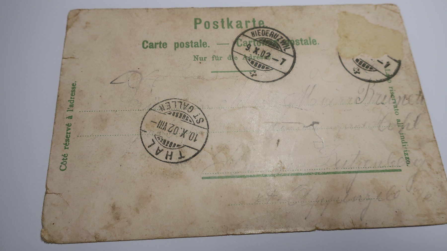 Cartoline postali: Gruss aus Nieder Uzwil  1902 – Difettoso da Cormoret venduto da Pascalll2001 6