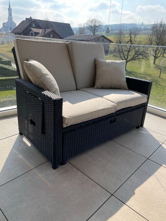 GartenLounge mit Liegefunktion Rattan Kaufen auf Ricardo