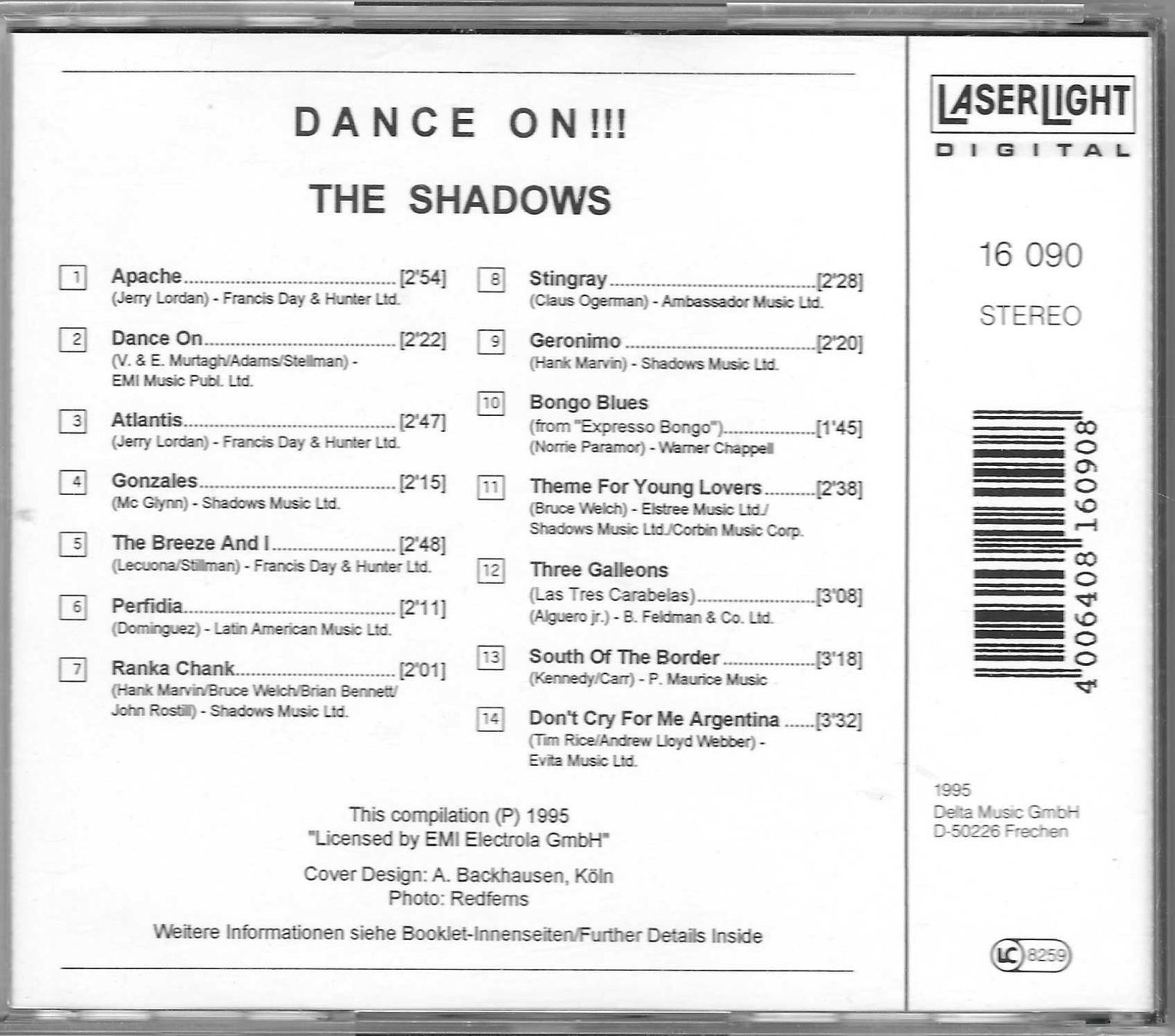 CDs: THE SHADOWS  -  DANCE ON ! ! ! ! – Gebraucht aus Bex von Giorgiob 1