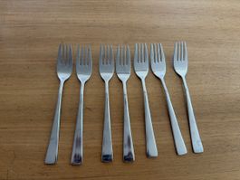 7 Gabeln Essbesteck Edelstahl