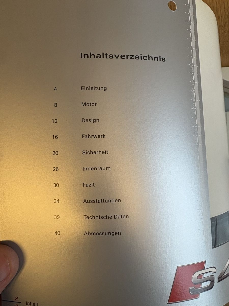Audi Documenti: Audi S4 Limousine & Avant Katalog, 2004 oder 2005 – Usato da Freienstein venduto da Golfbueb 1