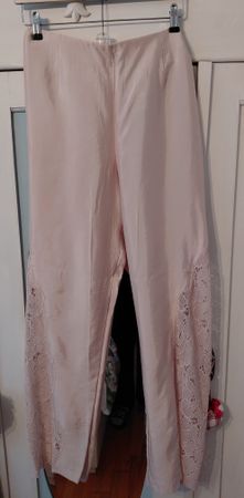 Damen Hose nude mit Spitzenbesatz 