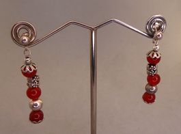 Ohr Hänger 925 Silber mit synthetischen Steinen