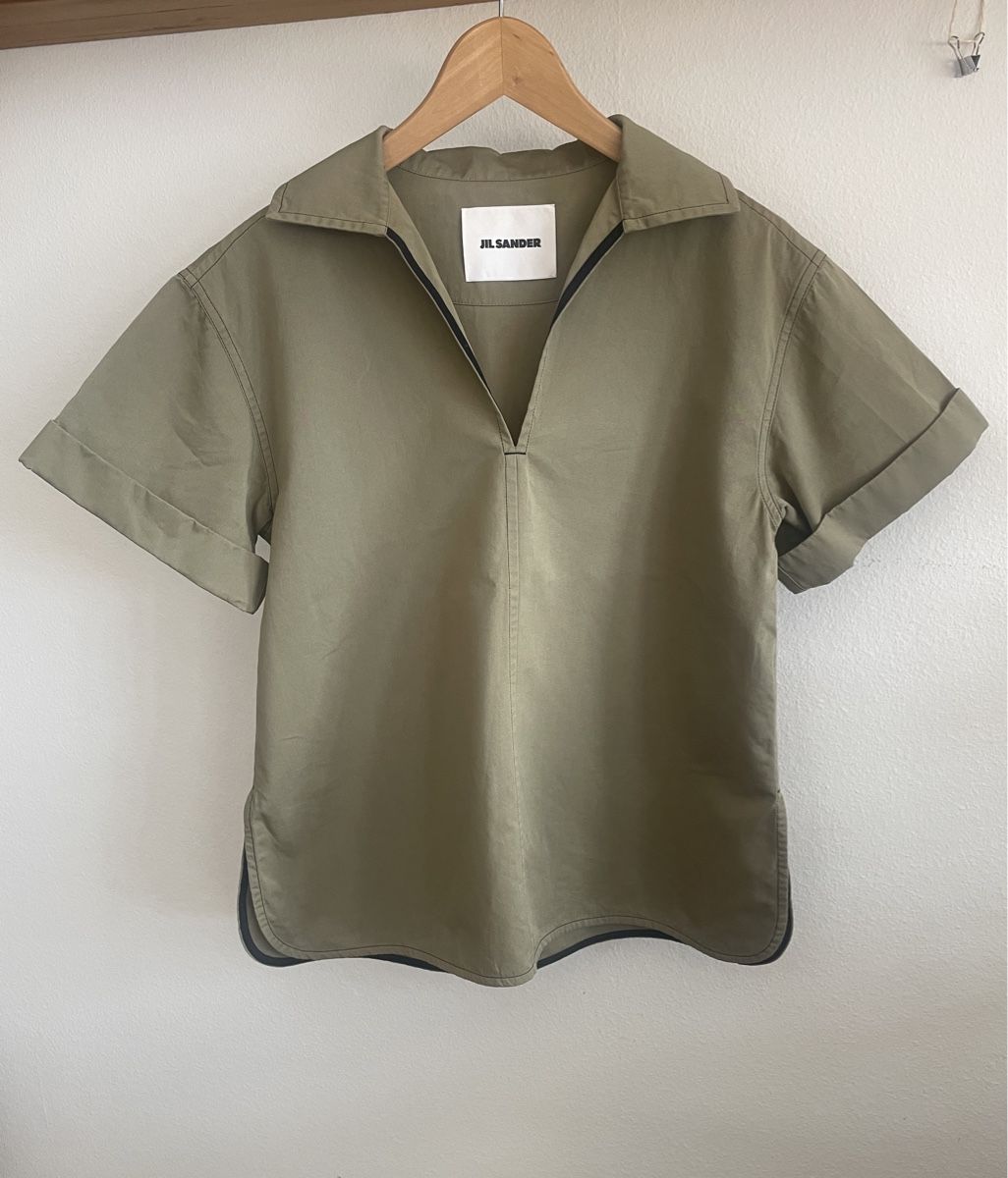 Jil Sander Top: Jil Sander Oversize Top olivgrün Gr. 34 – Usato da Zürich venduto da ehupp