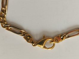 zeitloses figaro bracelet 13gr, 18k massiv gold bicolor