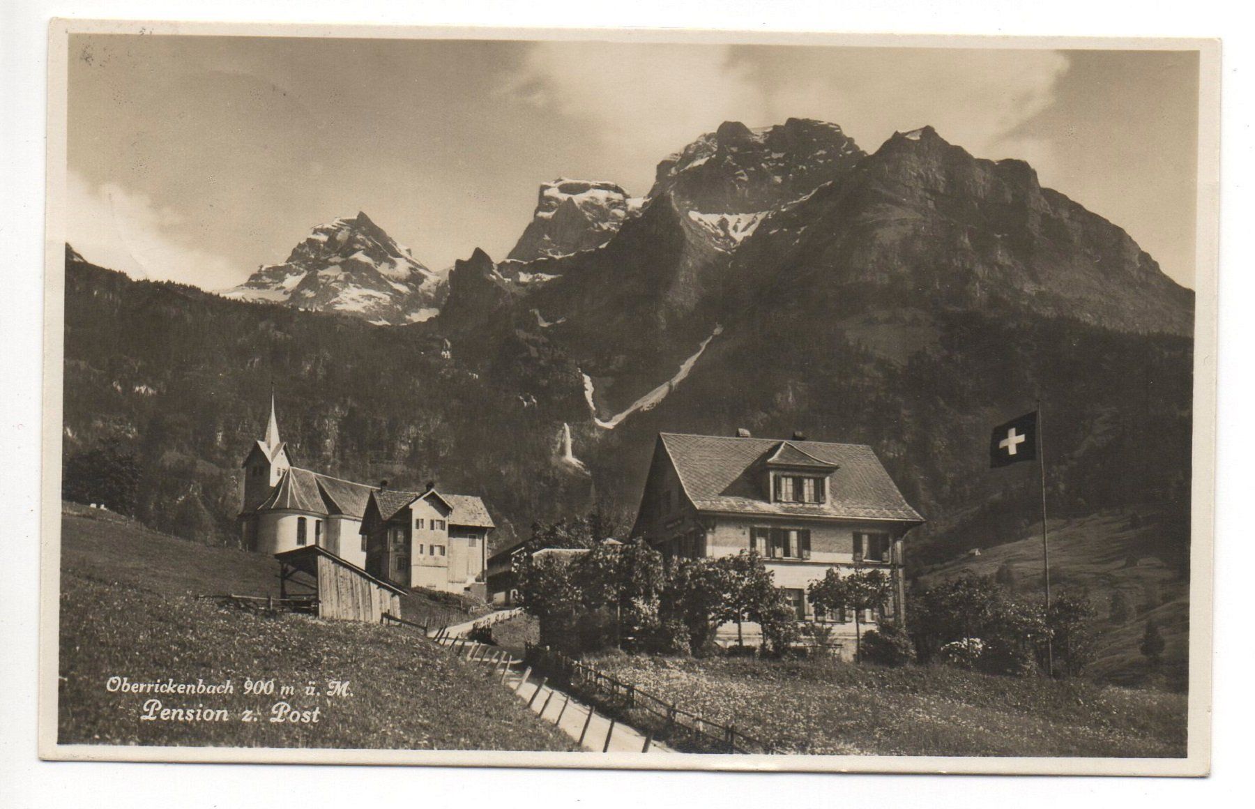 Ansichtskarten: OBERRICKENBACH Pension z. Post – Gebraucht aus Jona von philajona