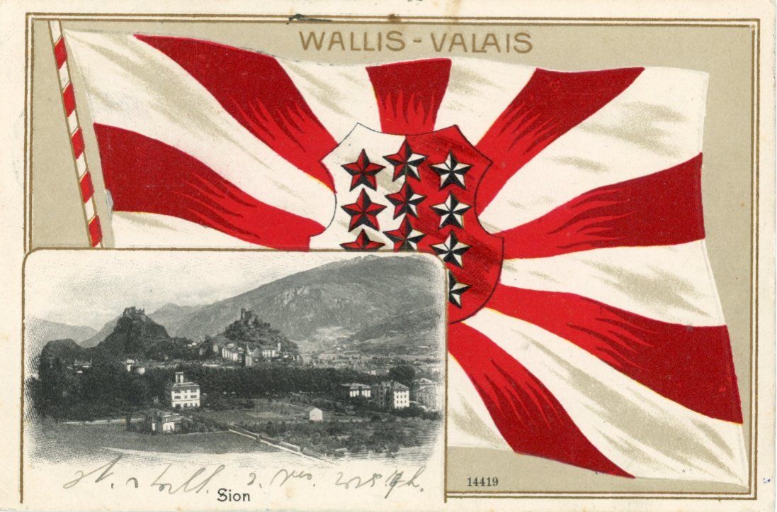 Cartoline postali: Sion   VS      en  1 9 0 8 – Usato da Brig venduto da Valcards54