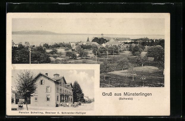 Ansichtskarten: Münsterlingen, Pension Schelling, Bes.  – Gebraucht aus Berlin von bartko-reher