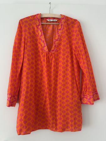 Zara Tunika orange pink gemustert wie neu