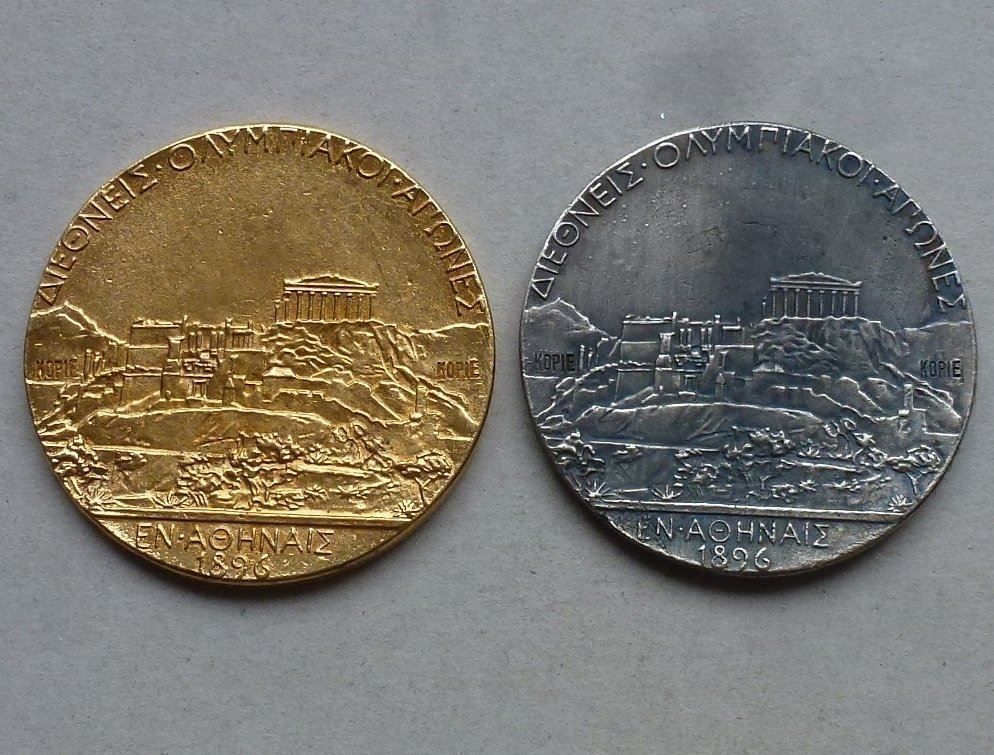 Medaglie: 2 Medaillen ++ Athen Olympia 1896 – Usato da Walkringen venduto da Casablanca777 1