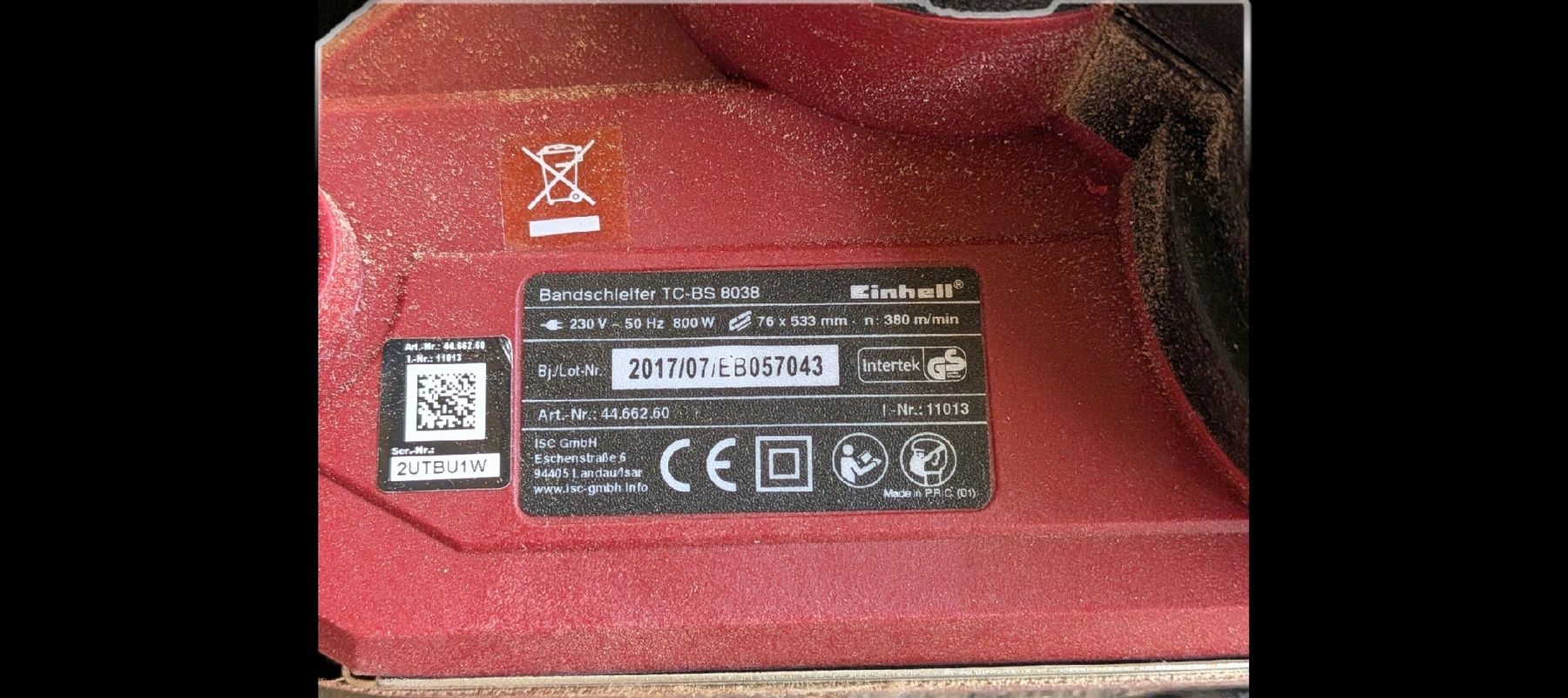 Einhell Aiguiseuses & polisseuses: Einhell Bandschleifer TC-BS 8038 – D'occasion à Schaffhausen par gei_r8l7 1