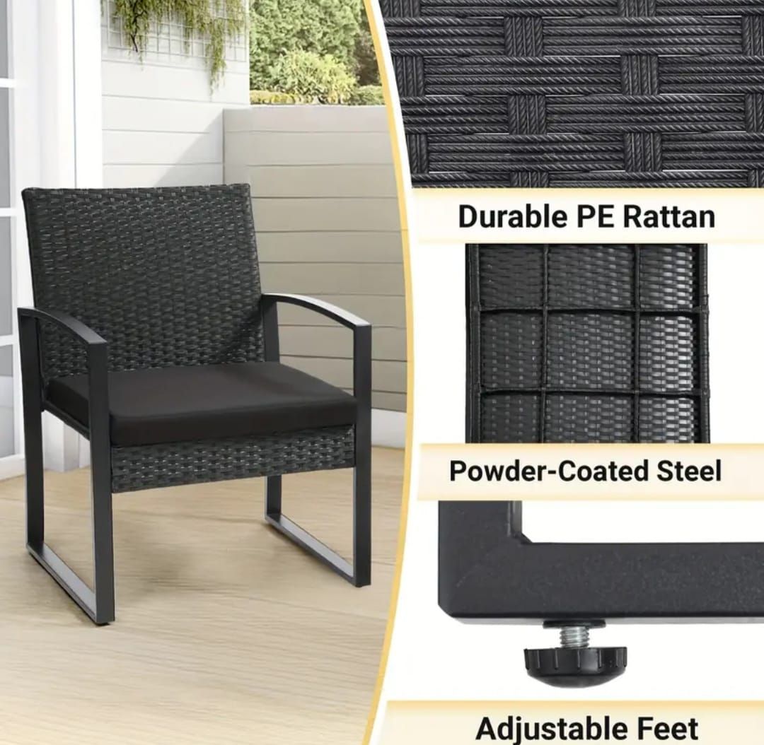 Tischset: 3-teiliges Rattan Bistro-Set – Neu und originalverpackt aus Hochdorf von b1.p 5