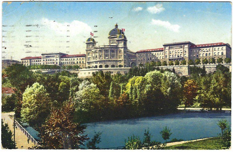 Ansichtskarten: AK Bern Bundeshaus mit Stempel 1923 – Gebraucht aus Rheinfelden von wil_m7gh