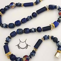 Statement Lapislazuli Halskette  Unikat -Frauen und Männer