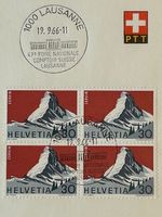 📯 Lausanne  PTT - Bögli 19.9.66 Matterhorn 4478m 4-er Block