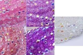 NEU =>100 Stk. Glas-Perlen 4mm SET "JUICY PINK AB"