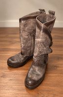 Damen Lederstiefel braun Vintage Look in sehr gutem Zustand