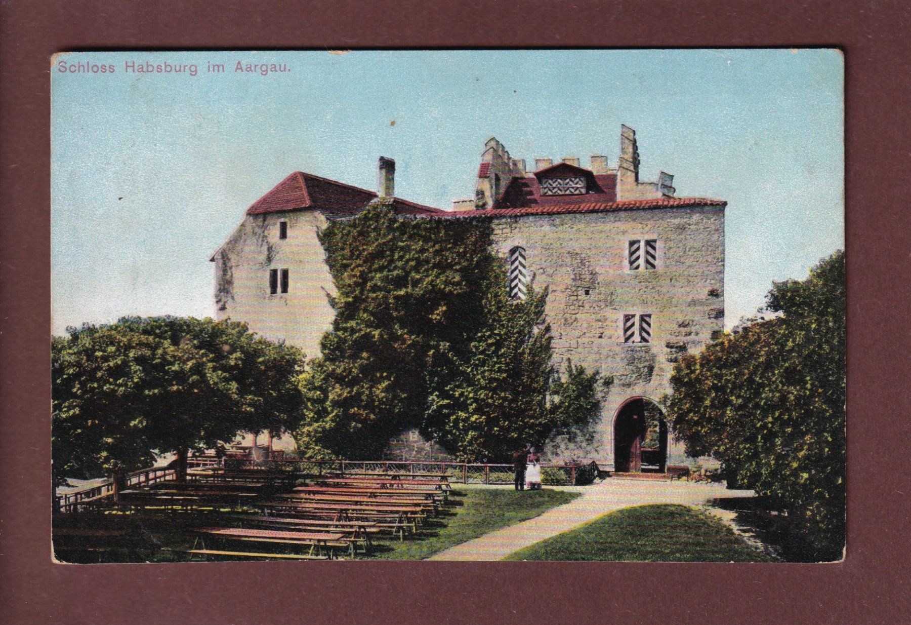 Cartoline postali: SCHLOSS HABSBURG im Aargau // Eckbug // – Usato da Pully venduto da nicecards