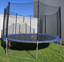 TECTAKE Blaues Trampolin 396 cm + Weiterer neuer Sprungmatte