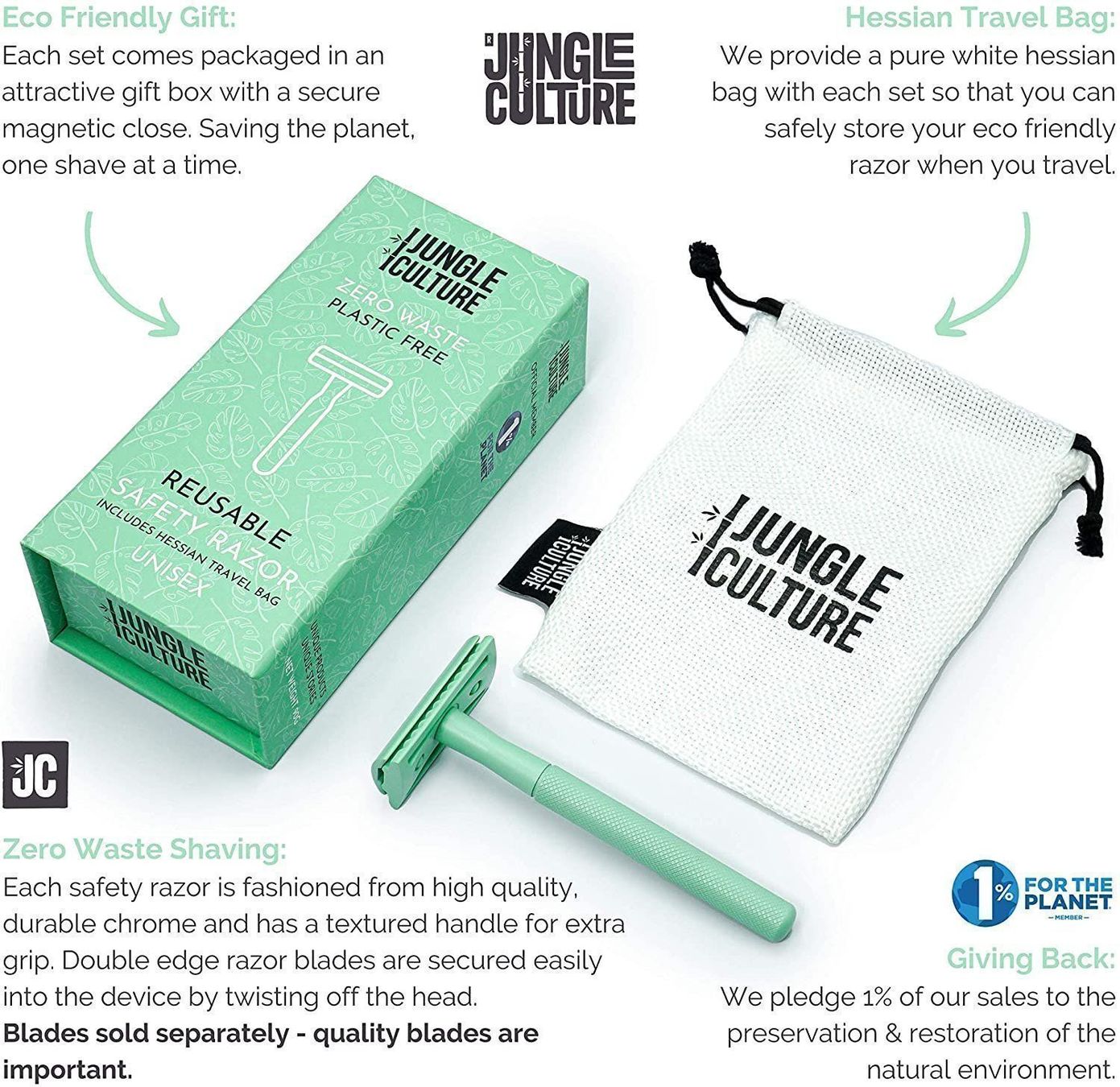 Rasoi & Lamette da barba: Wiederverwendbarer Rasierhobel in Mint – Nuovo e nell'imballaggio originale da Walenstadt venduto da Trend-24 4
