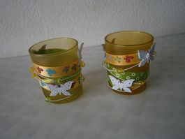 2 Windlichter Frühling Schmetterling Deko 🦋 frühlingshaft