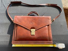 Fantini Aktentasche Echtleder Braun Made in Italy