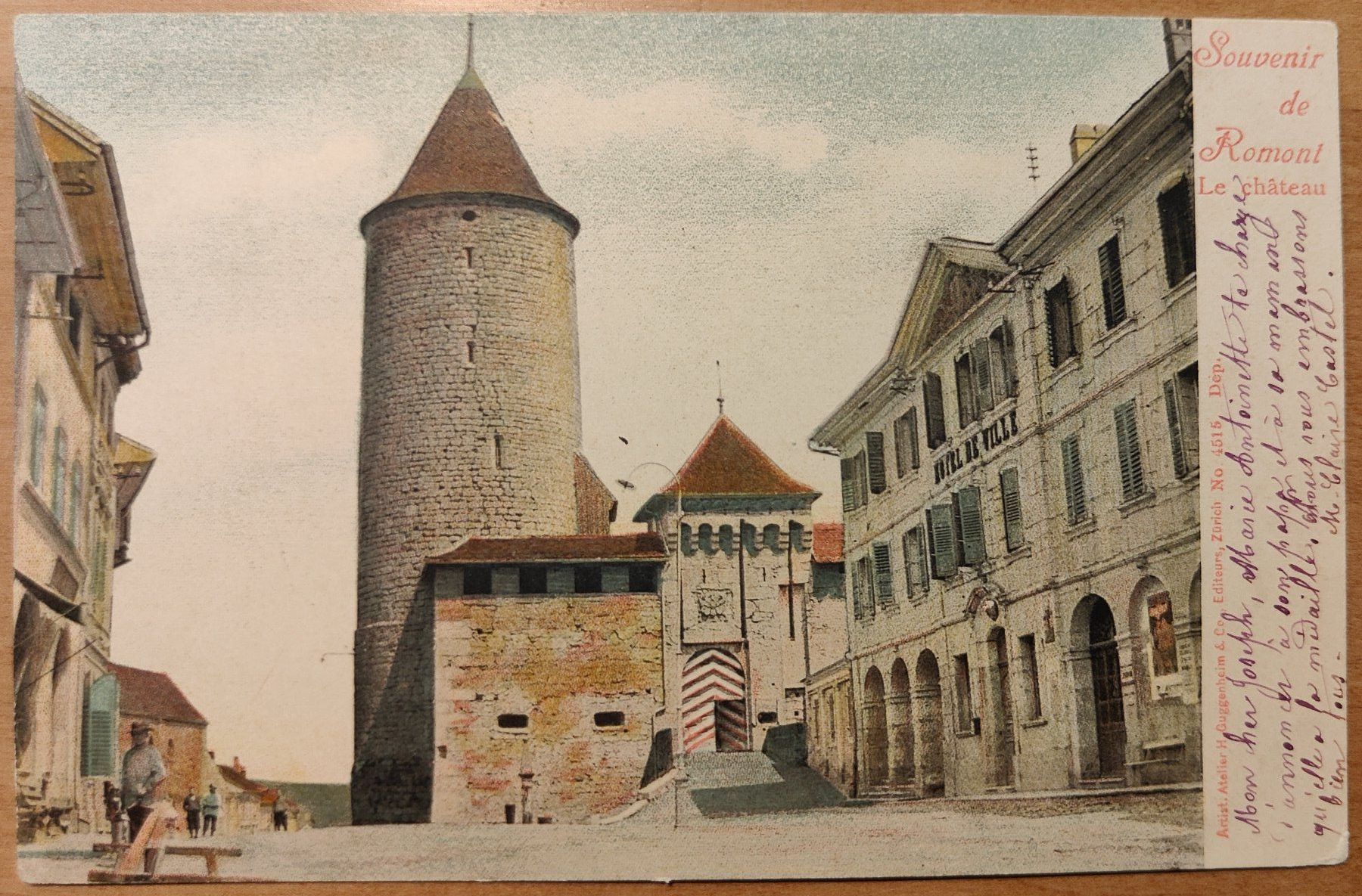 Ansichtskarten: Souvenir de Romont um 1900 – Gebraucht aus St. Erhard von Chaeferli6