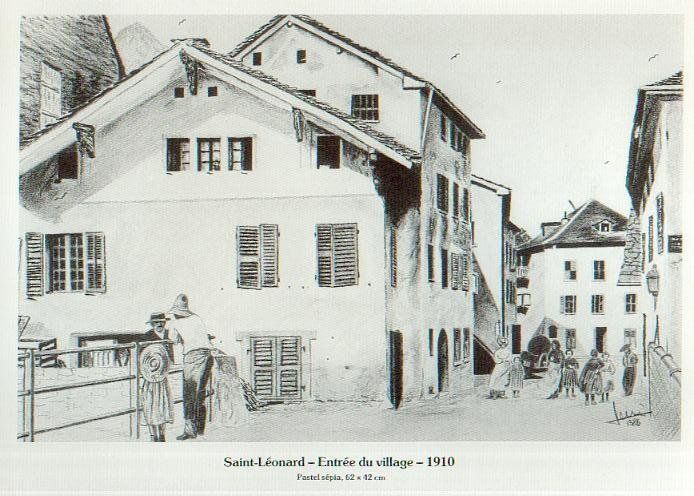 Ansichtskarten: St. Léonard   VS  -   Entrée du village  -  1910 – Gebraucht aus Brig von Valcards54